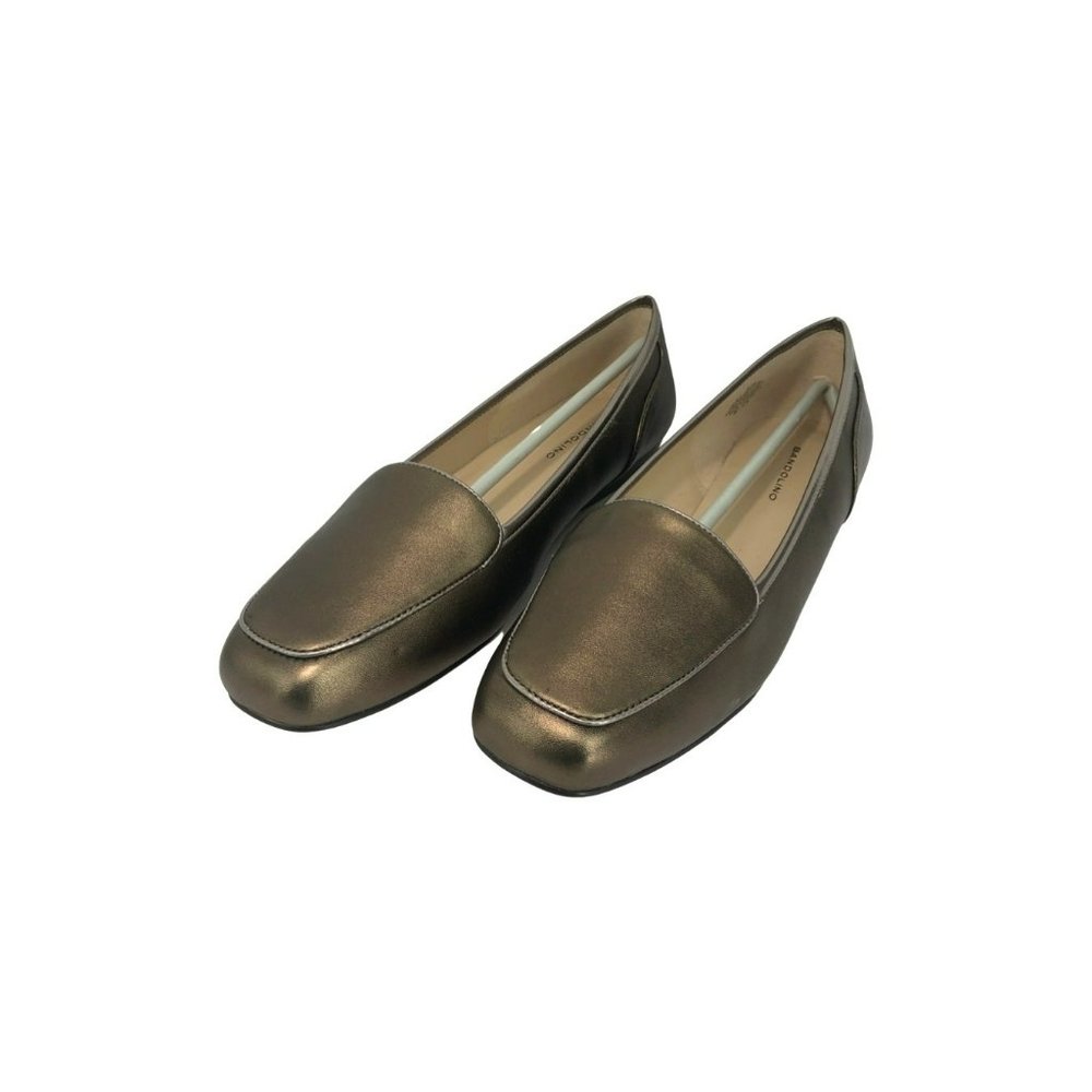 Bandolino Liberty Shoes Size 9.5 Bronze Leather Slip On Flats Loafers New Flaw